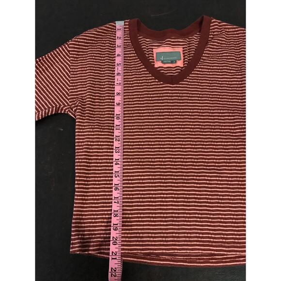 by Anthropologie Hannah Red and Pink Combo Striped Top - Size Extra Small - Picture 7 of 7